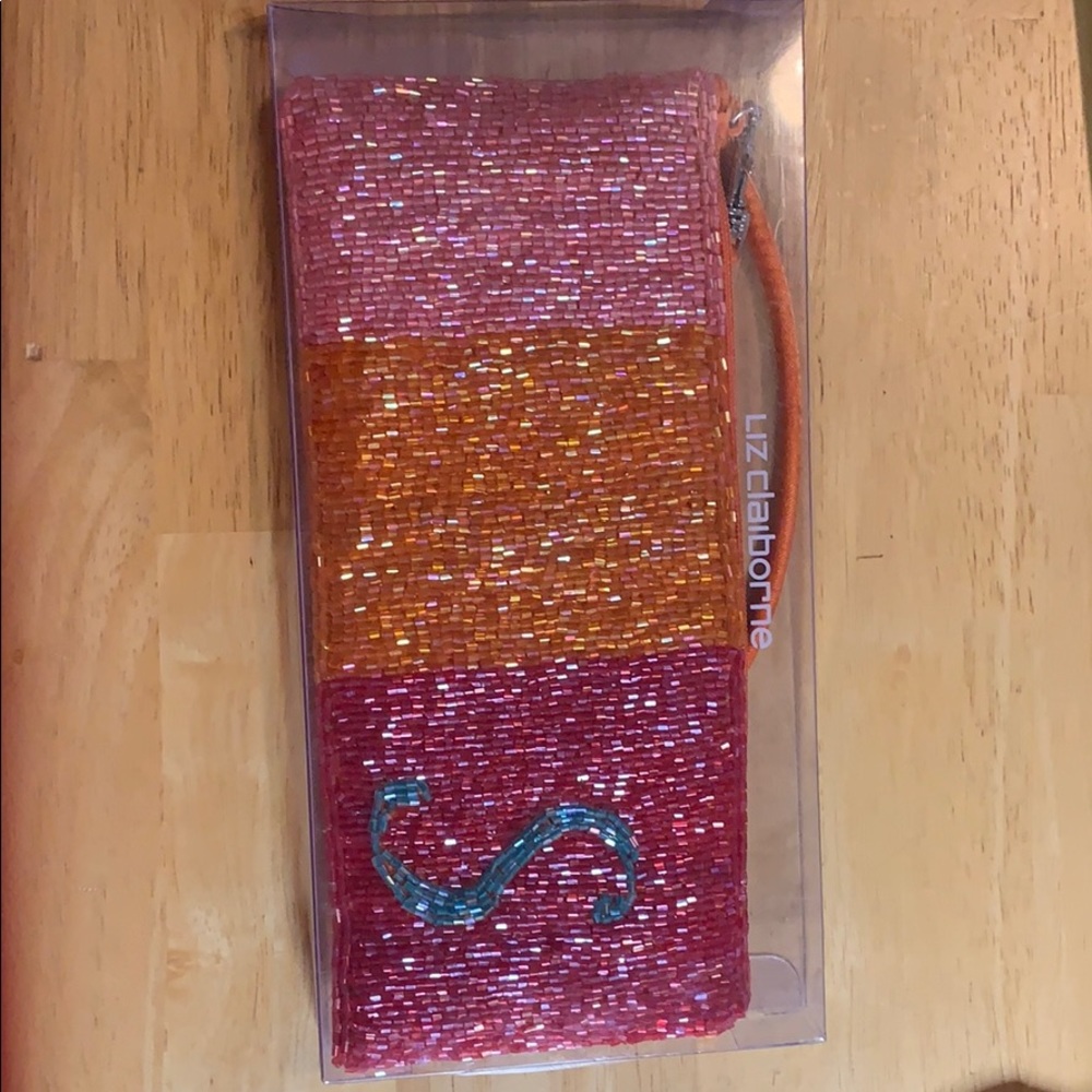 Liz Claiborne Beaded Initial S Wristlet NIB